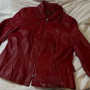 DANIER LEATHER JACKET IN RED
